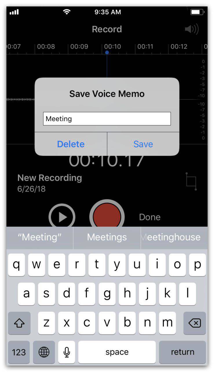 Save voice memo